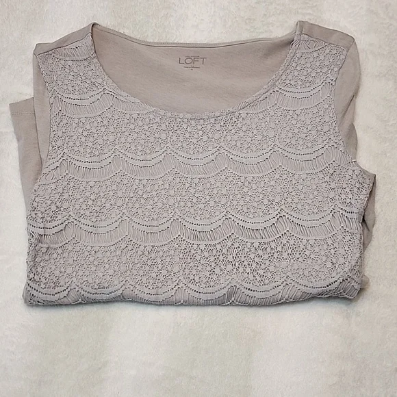 LOFT Tops Loft Womens 34 Sleeve Lace Top Size Small Poshmark